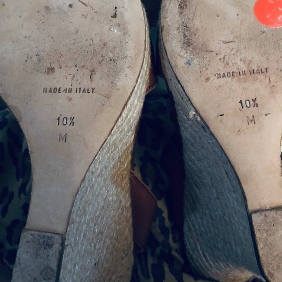 Micheal Kors brown/ cognac 10.5 leather wedge W/ rope covered platform heel - Picture 11 of 12